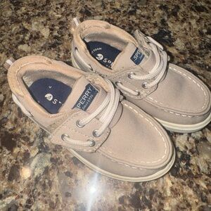 Sperry Kids Beige Canvas Sneakers